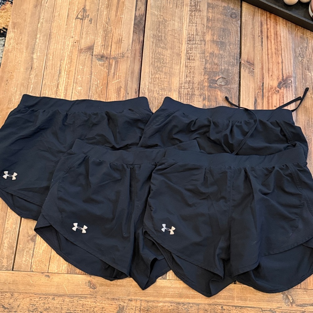Under Armour Women's Black Athletic Shorts Bundle